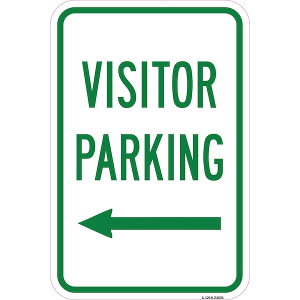 Signmission Visitor Parking With Left Arrow, Heavy-Gauge Aluminum, 12" x 18", A-1218-24691 A-1218-24691 - main